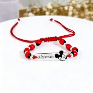 10 Pulsera Placa Mickey Mouse