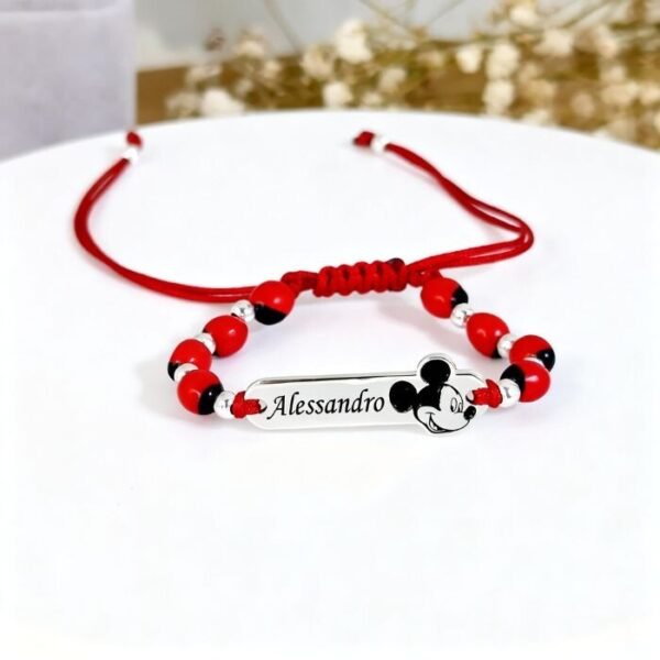 10 Pulsera Placa Mickey Mouse