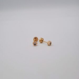 Arete Flor Punto Luz Rosa