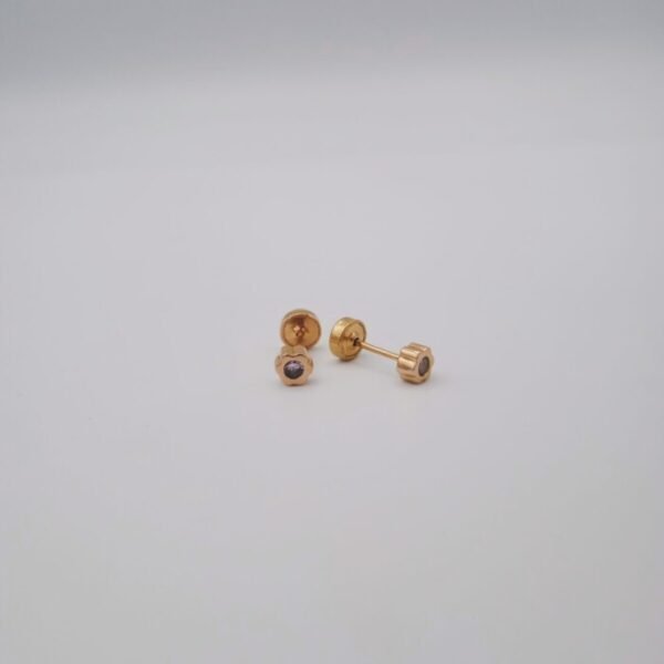 Arete Flor Punto Luz Rosa