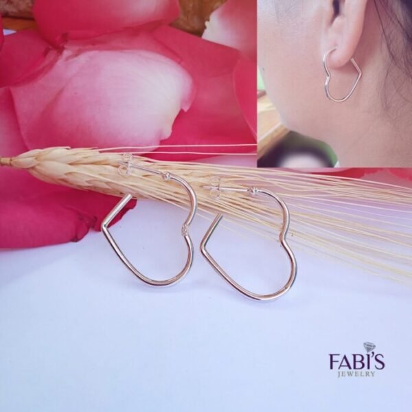 ARETES ARGOLLAS CORAZON 95 Aretes Argollas Corazon