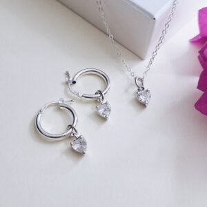 Juego Arete Y Collar Corazon