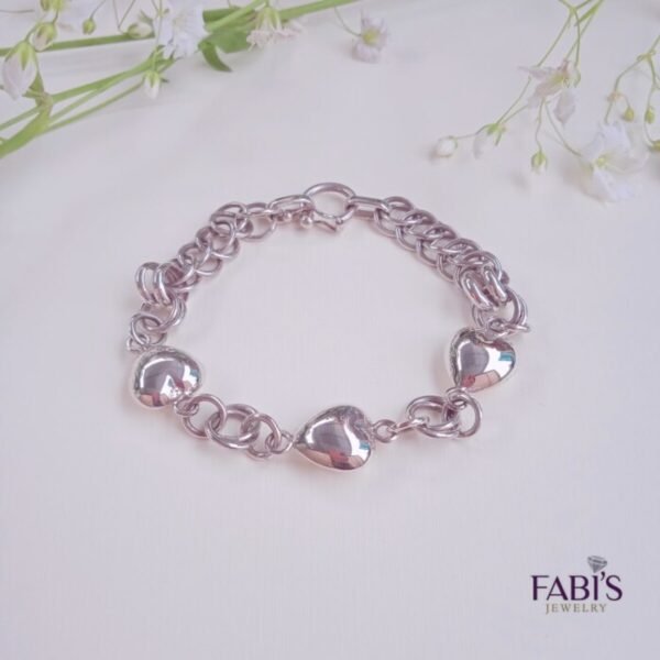 Pulsera Corazones Bombé