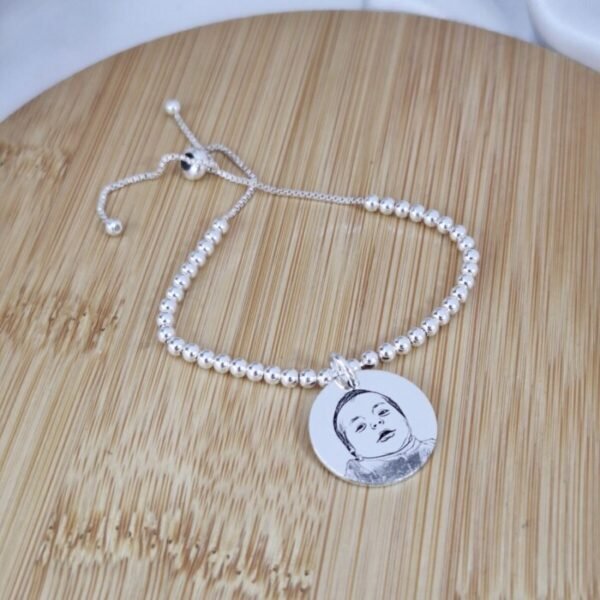 PULSERA ESFERAS MONEDA FOTORETRATO