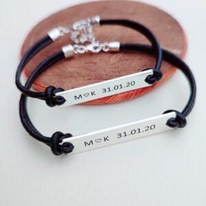 Pulseras De Cuero Placa Duo