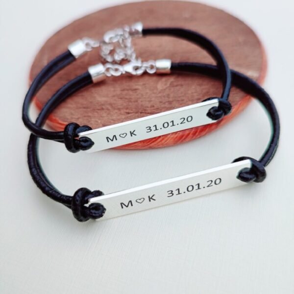 PULSERAS DE CUERO PLACA DUO 259 Pulseras De Cuero Placa Duo