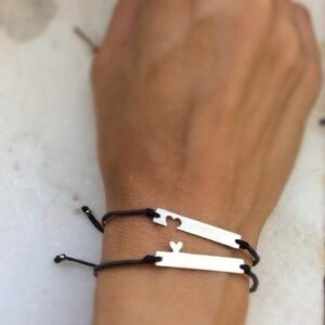 PULSERAS PLACA CORAZON DUO