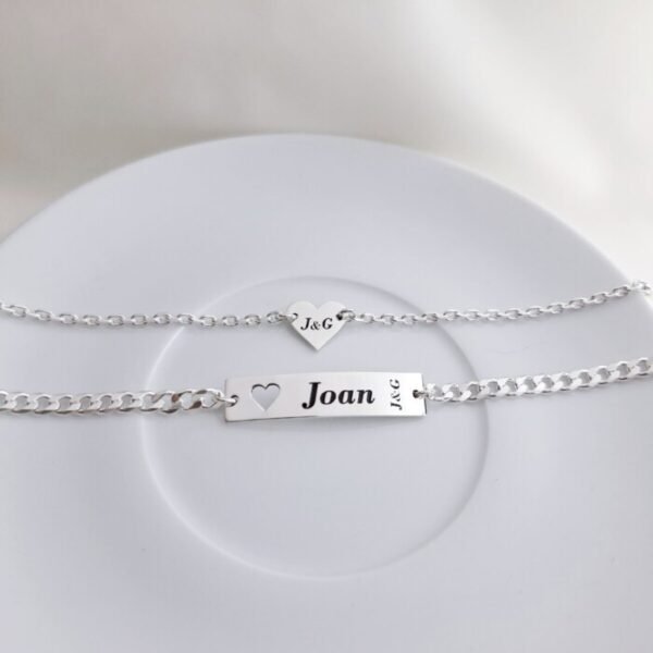 PULSERAS PLACA Y CORAZON 310 Pulseras Placa Y Corazon